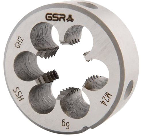 Плашка круглая метрическая левая резьба М8х1,25 HSS DIN EN 22568 (DIN 223) GSR, B00404210 - фото